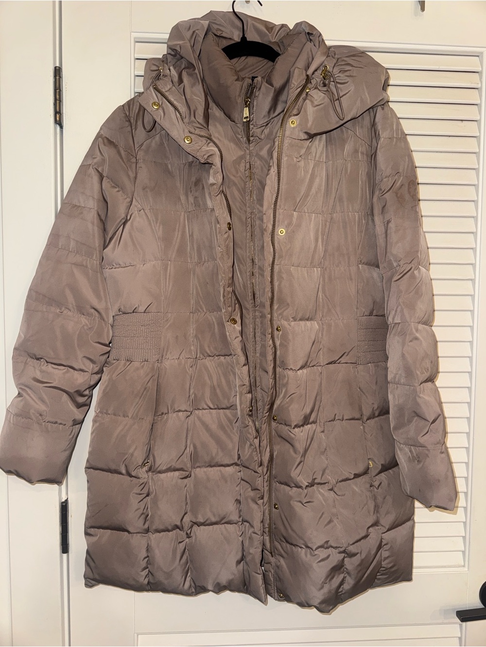 Cole Haan Women's Hooded Puffer Coat in Taupe